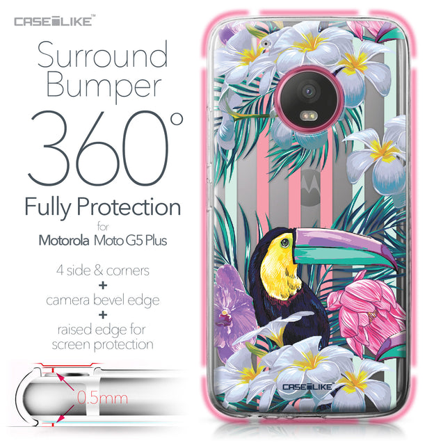 Motorola Moto G5 Plus case Tropical Floral 2240 Bumper Case Protection | CASEiLIKE.com