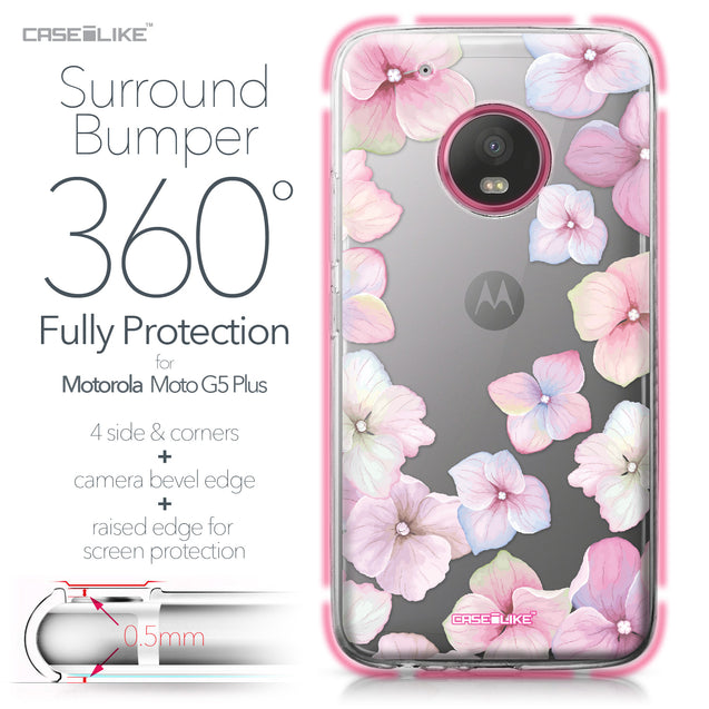 Motorola Moto G5 Plus case Hydrangea 2257 Bumper Case Protection | CASEiLIKE.com