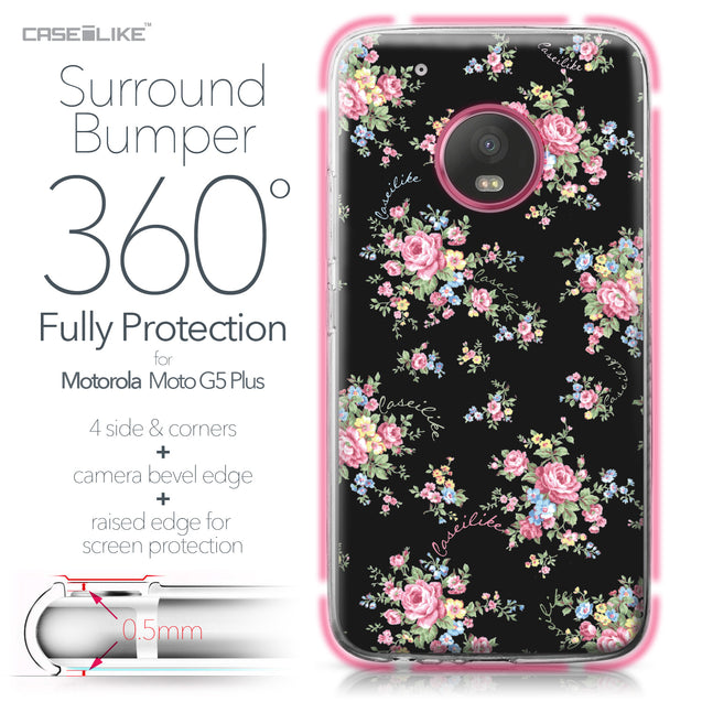 Motorola Moto G5 Plus case Floral Rose Classic 2261 Bumper Case Protection | CASEiLIKE.com