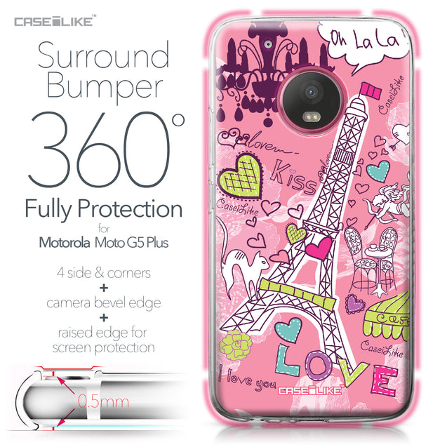 Motorola Moto G5 Plus case Paris Holiday 3905 Bumper Case Protection | CASEiLIKE.com