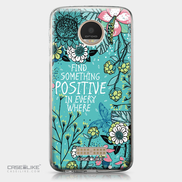 Motorola Moto Z Play case Blooming Flowers Turquoise 2249 | CASEiLIKE.com