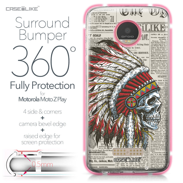 Motorola Moto Z Play case Art of Skull 2522 Bumper Case Protection | CASEiLIKE.com