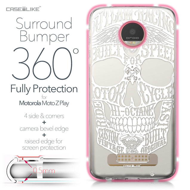 Motorola Moto Z Play case Art of Skull 2530 Bumper Case Protection | CASEiLIKE.com