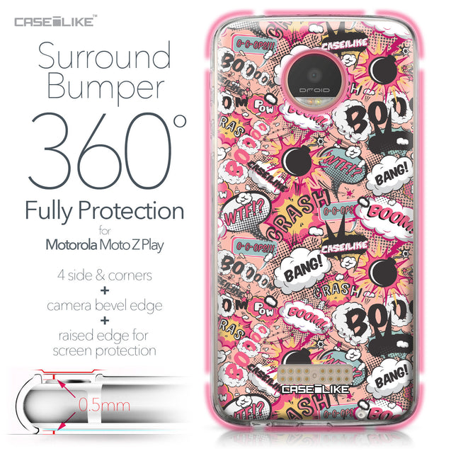 Motorola Moto Z Play case Comic Captions Pink 2912 Bumper Case Protection | CASEiLIKE.com