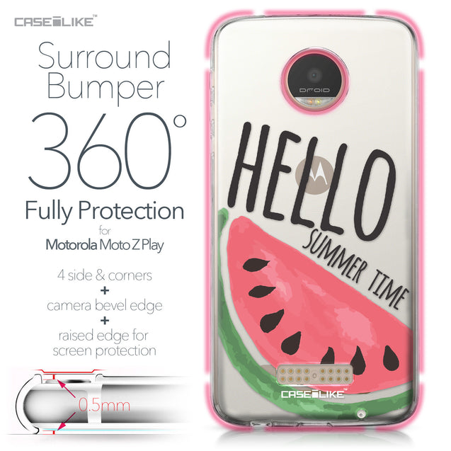 Motorola Moto Z Play case Water Melon 4821 Bumper Case Protection | CASEiLIKE.com