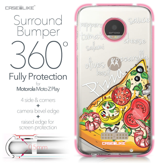 Motorola Moto Z Play case Pizza 4822 Bumper Case Protection | CASEiLIKE.com