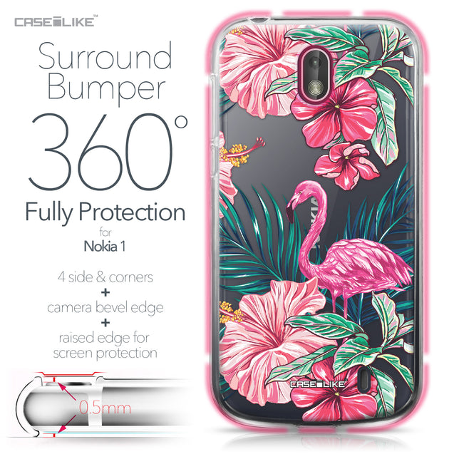 Nokia 1 case Tropical Flamingo 2239 Bumper Case Protection | CASEiLIKE.com