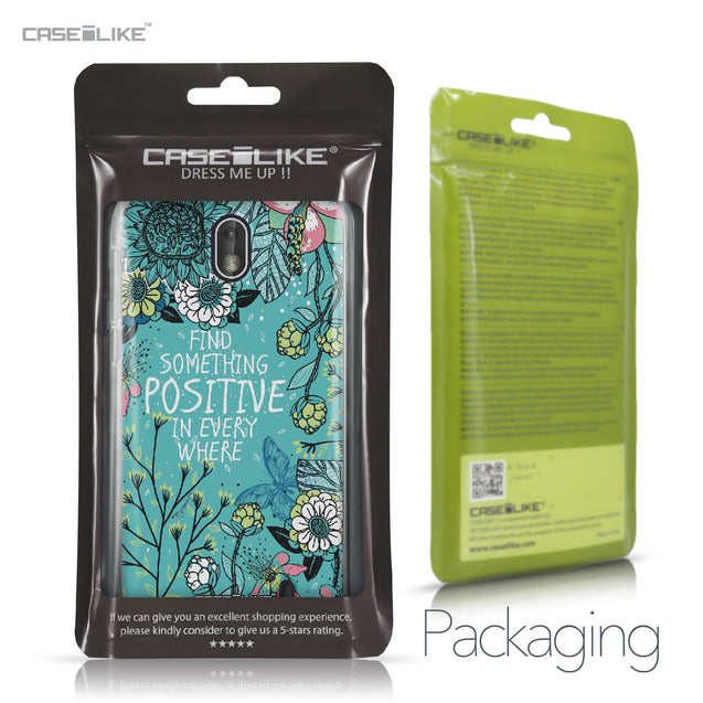 Nokia 1 case Blooming Flowers Turquoise 2249 Retail Packaging | CASEiLIKE.com