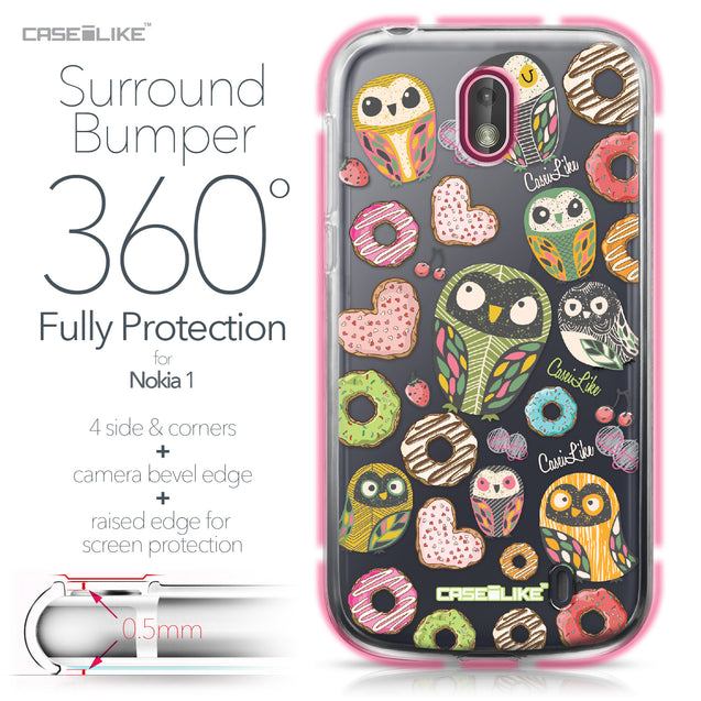 Nokia 1 case Owl Graphic Design 3315 Bumper Case Protection | CASEiLIKE.com