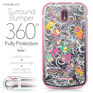 Nokia 1 case Owl Graphic Design 3316 Bumper Case Protection | CASEiLIKE.com