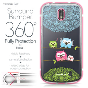 Nokia 1 case Owl Graphic Design 3318 Bumper Case Protection | CASEiLIKE.com