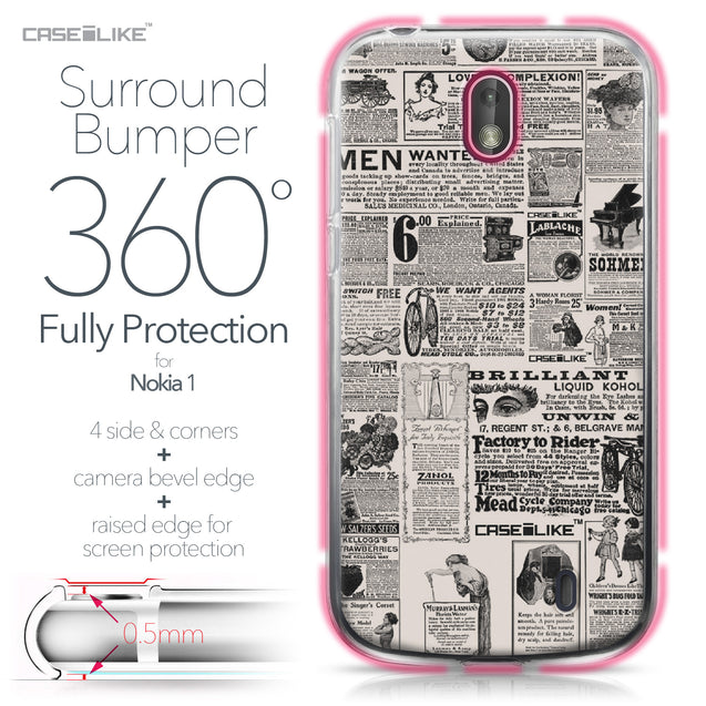 Nokia 1 case Vintage Newspaper Advertising 4818 Bumper Case Protection | CASEiLIKE.com