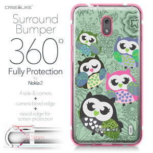 Nokia 2 case Owl Graphic Design 3313 Bumper Case Protection | CASEiLIKE.com