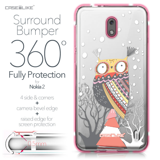Nokia 2 case Owl Graphic Design 3317 Bumper Case Protection | CASEiLIKE.com