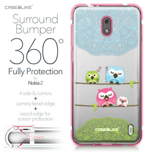 Nokia 2 case Owl Graphic Design 3318 Bumper Case Protection | CASEiLIKE.com