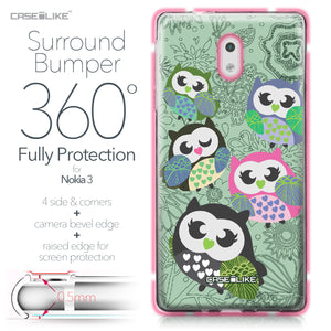 Nokia 3 case Owl Graphic Design 3313 Bumper Case Protection | CASEiLIKE.com