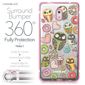 Nokia 3 case Owl Graphic Design 3315 Bumper Case Protection | CASEiLIKE.com