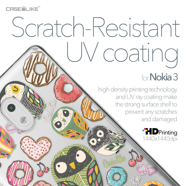Nokia 3 case Owl Graphic Design 3315 with UV-Coating Scratch-Resistant Case | CASEiLIKE.com