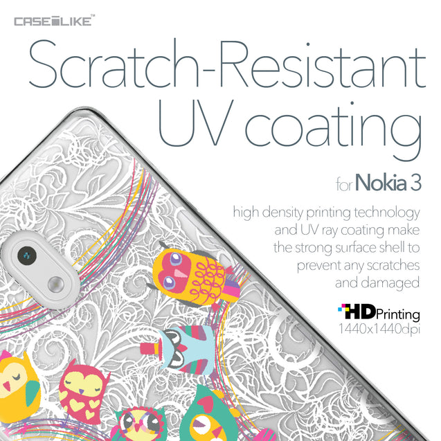 Nokia 3 case Owl Graphic Design 3316 with UV-Coating Scratch-Resistant Case | CASEiLIKE.com