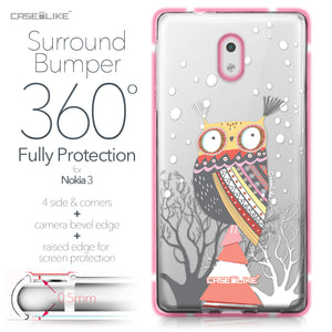 Nokia 3 case Owl Graphic Design 3317 Bumper Case Protection | CASEiLIKE.com