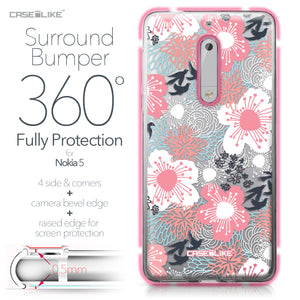 Nokia 5 case Japanese Floral 2255 Bumper Case Protection | CASEiLIKE.com