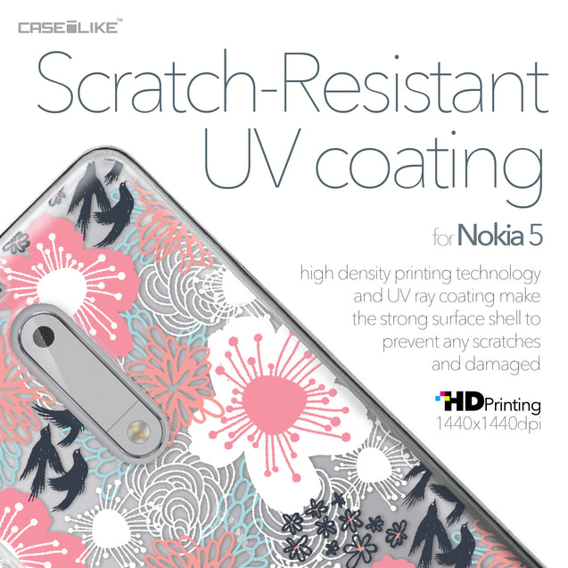 Nokia 5 case Japanese Floral 2255 with UV-Coating Scratch-Resistant Case | CASEiLIKE.com