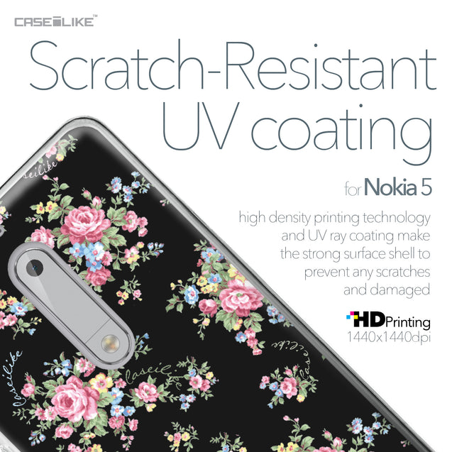 Nokia 5 case Floral Rose Classic 2261 with UV-Coating Scratch-Resistant Case | CASEiLIKE.com