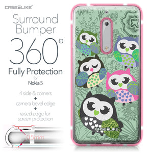 Nokia 5 case Owl Graphic Design 3313 Bumper Case Protection | CASEiLIKE.com