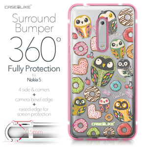 Nokia 5 case Owl Graphic Design 3315 Bumper Case Protection | CASEiLIKE.com