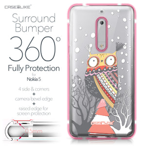 Nokia 5 case Owl Graphic Design 3317 Bumper Case Protection | CASEiLIKE.com