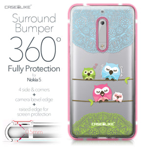 Nokia 5 case Owl Graphic Design 3318 Bumper Case Protection | CASEiLIKE.com