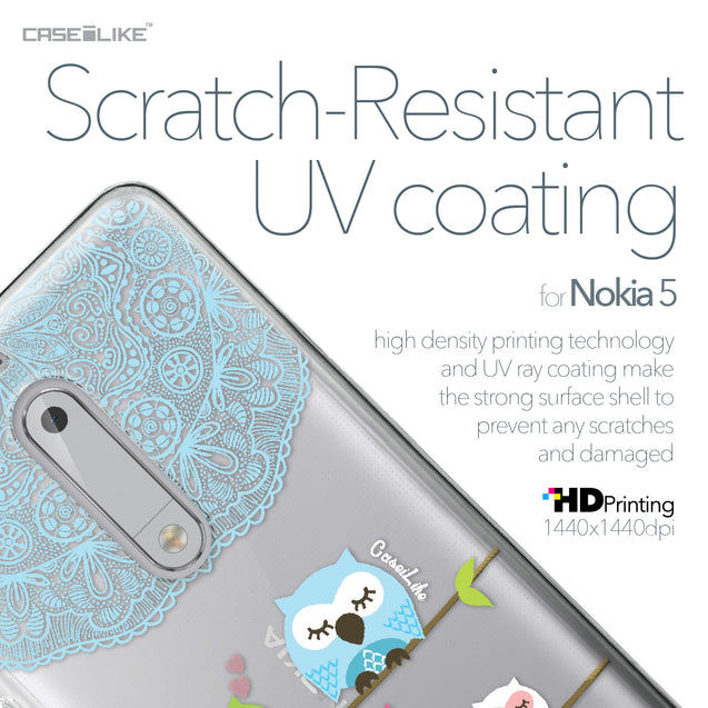 Nokia 5 case Owl Graphic Design 3318 with UV-Coating Scratch-Resistant Case | CASEiLIKE.com