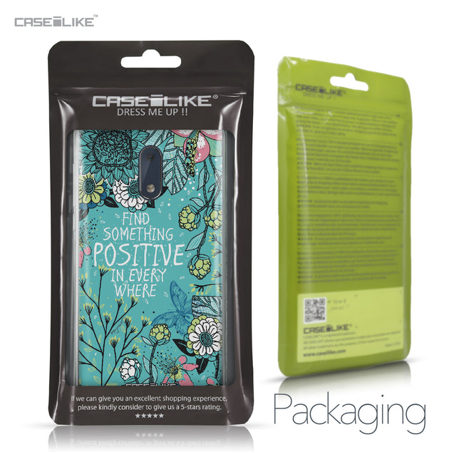 Nokia 6 case Blooming Flowers Turquoise 2249 Retail Packaging | CASEiLIKE.com