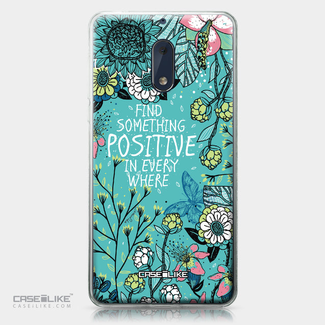 Nokia 6 case Blooming Flowers Turquoise 2249 | CASEiLIKE.com