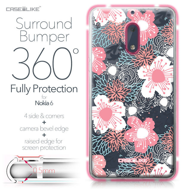 Nokia 6 case Japanese Floral 2255 Bumper Case Protection | CASEiLIKE.com