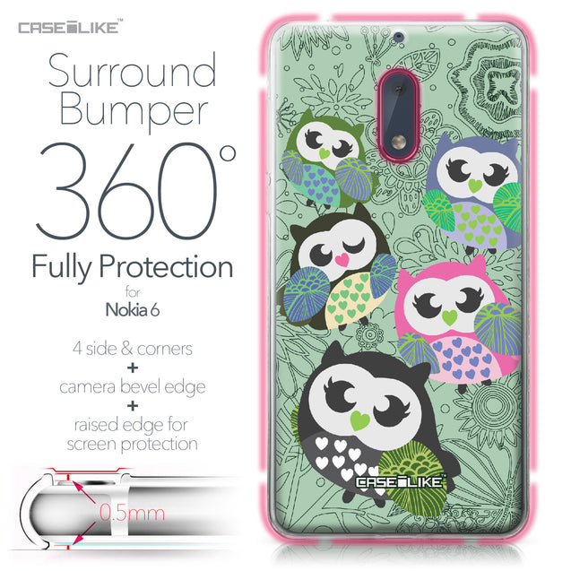 Nokia 6 case Owl Graphic Design 3313 Bumper Case Protection | CASEiLIKE.com