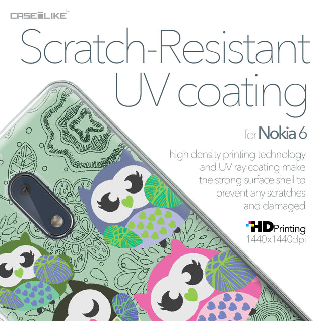 Nokia 6 case Owl Graphic Design 3313 with UV-Coating Scratch-Resistant Case | CASEiLIKE.com