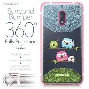Nokia 6 case Owl Graphic Design 3318 Bumper Case Protection | CASEiLIKE.com