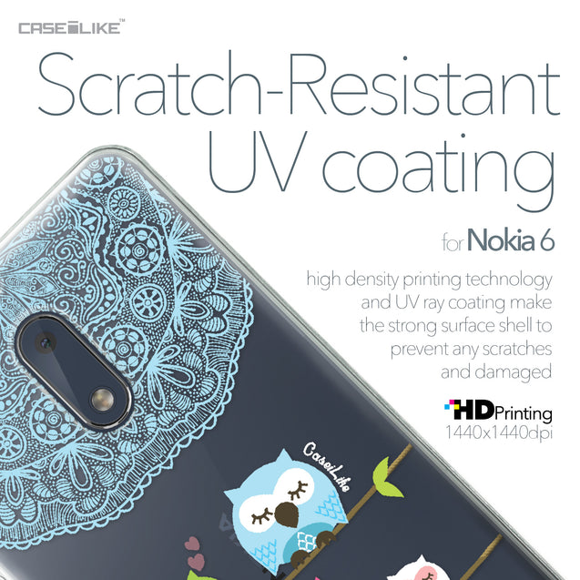 Nokia 6 case Owl Graphic Design 3318 with UV-Coating Scratch-Resistant Case | CASEiLIKE.com