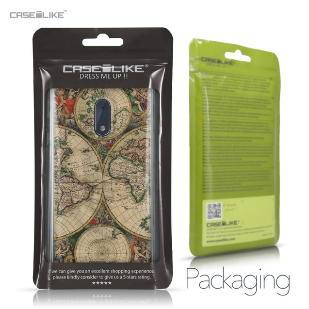 Nokia 6 case World Map Vintage 4607 Retail Packaging | CASEiLIKE.com