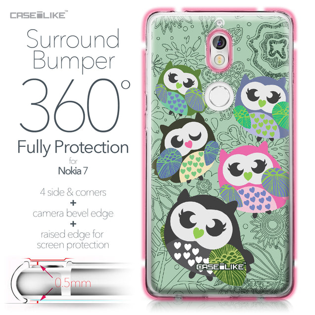 Nokia 7 case Owl Graphic Design 3313 Bumper Case Protection | CASEiLIKE.com