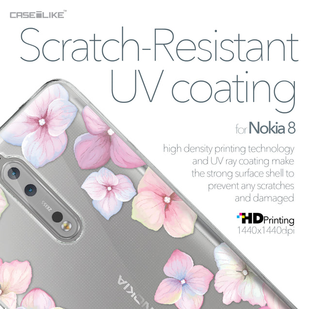 Nokia 8 case Hydrangea 2257 with UV-Coating Scratch-Resistant Case | CASEiLIKE.com