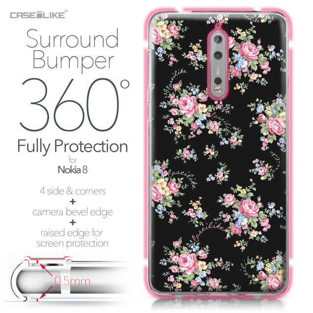 Nokia 8 case Floral Rose Classic 2261 Bumper Case Protection | CASEiLIKE.com