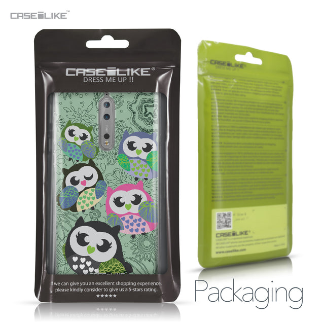 Nokia 8 case Owl Graphic Design 3313 Retail Packaging | CASEiLIKE.com