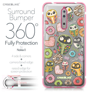 Nokia 8 case Owl Graphic Design 3315 Bumper Case Protection | CASEiLIKE.com