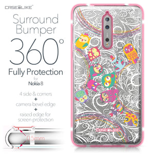 Nokia 8 case Owl Graphic Design 3316 Bumper Case Protection | CASEiLIKE.com