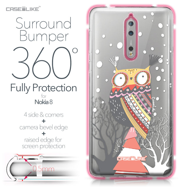 Nokia 8 case Owl Graphic Design 3317 Bumper Case Protection | CASEiLIKE.com