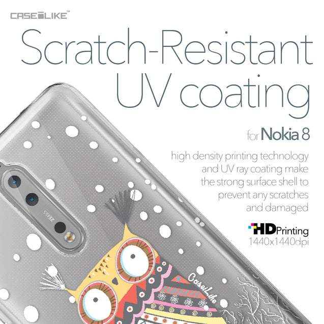 Nokia 8 case Owl Graphic Design 3317 with UV-Coating Scratch-Resistant Case | CASEiLIKE.com