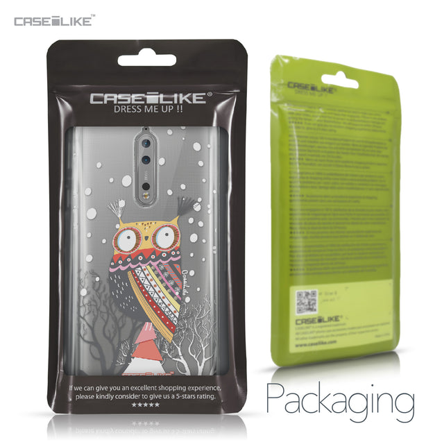 Nokia 8 case Owl Graphic Design 3317 Retail Packaging | CASEiLIKE.com