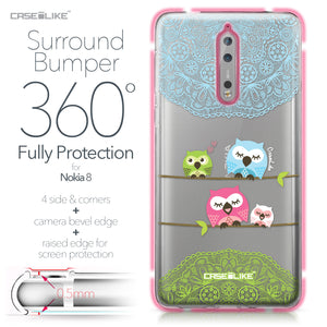 Nokia 8 case Owl Graphic Design 3318 Bumper Case Protection | CASEiLIKE.com